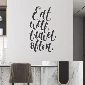 Zidna naljepnica  "Eat well travel often"