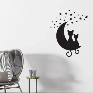 Zidna naljepnica  "Cats on the moon"