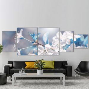 Slika za zid "Cherry branch blossoms in the sunlight"