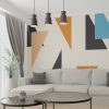 Tapeta s elegantnom geometrijom i nježnim valovitim linijama