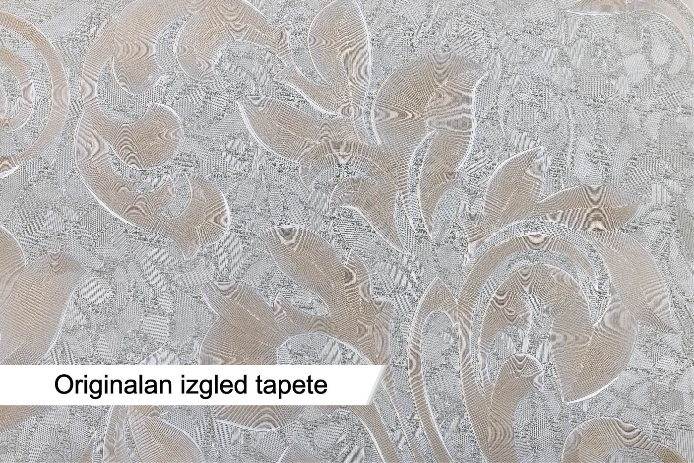 Elegantna tapeta s ornamentalnim motivima u bež i sivim tonovima