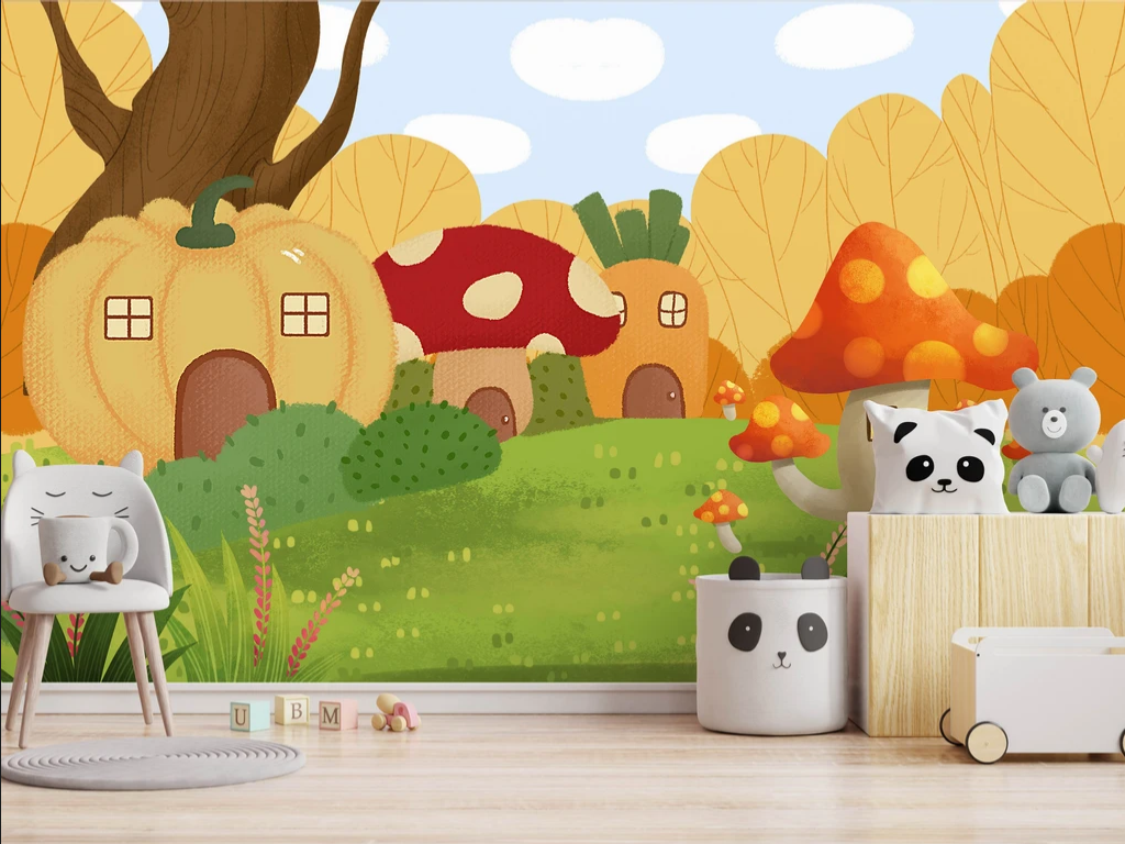 Tapeta za zid "Mushroom village"