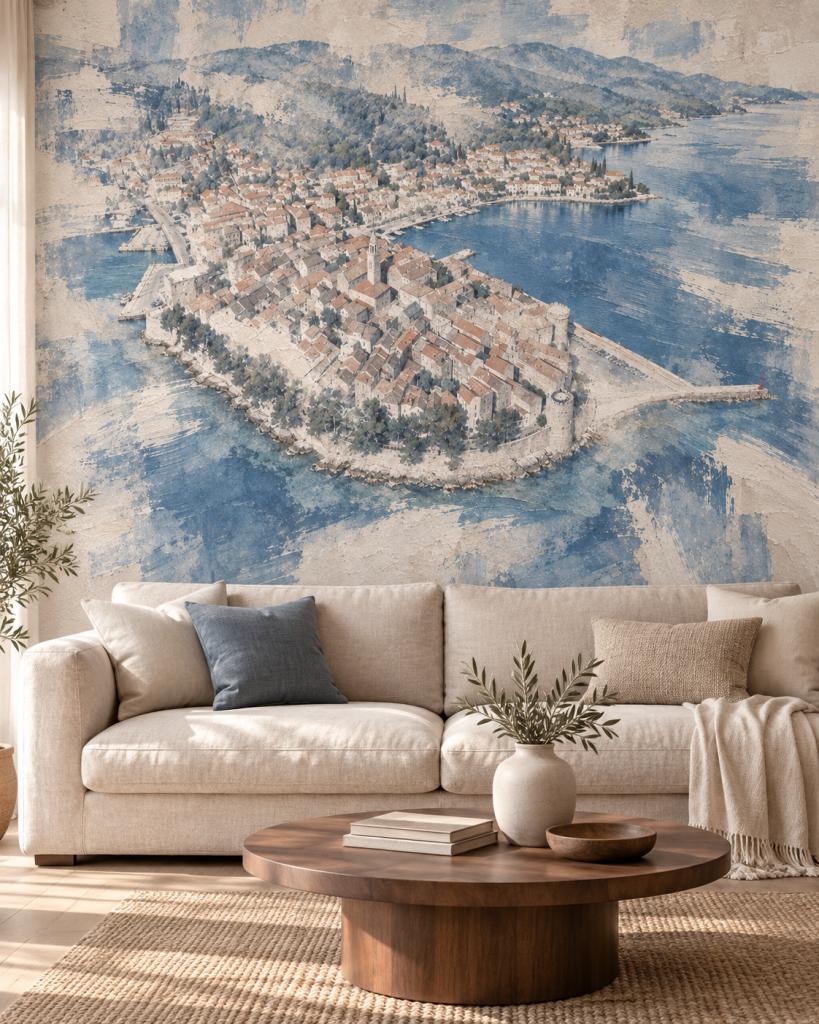 Tapeta za zid “Korčula – Stari grad” u interijeru